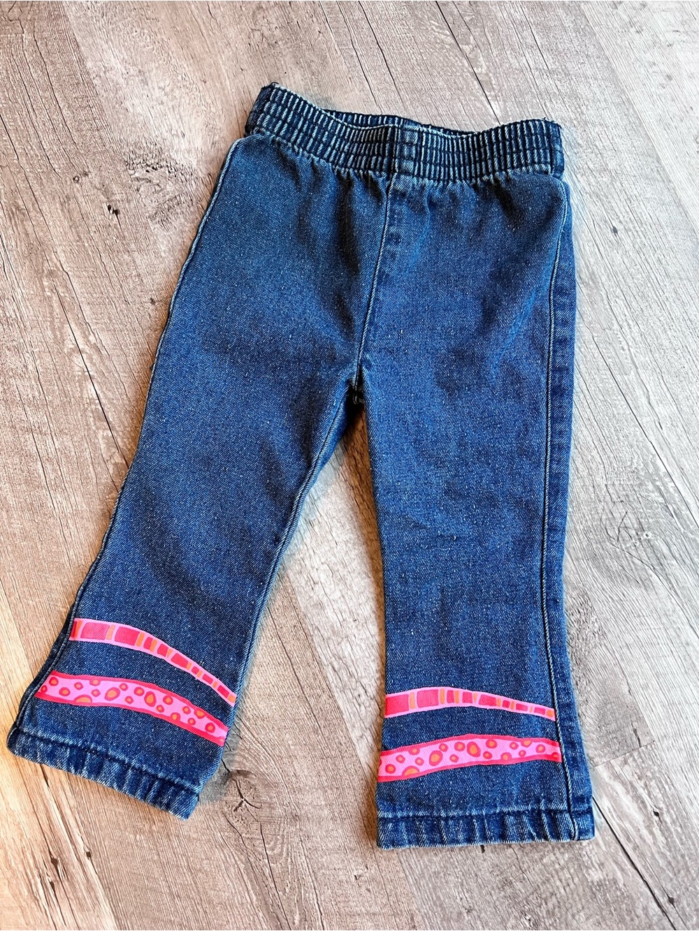The Grinch Blue Denim Flare Pants w Polka Dot Trim 2T Girls
